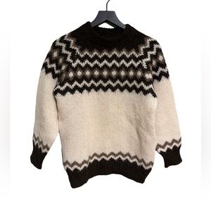 Vintage Black and Cream Crew Neck Sweater